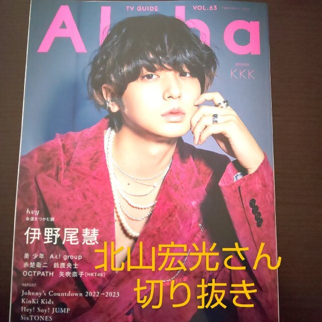 Kis-My-Ft2(キスマイフットツー)のTV ガイド alpha vol.63 北山宏光さん エンタメ/ホビーのコレクション(印刷物)の商品写真