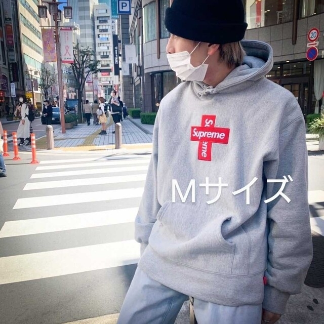 Supreme cross box logo クロス パーカー オリーブMサイズ-