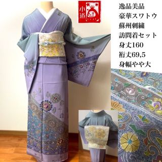 花衣様専用❤️逸品美品豪華スワトウ蘇州刺繍訪問着特価5点セット(着物)