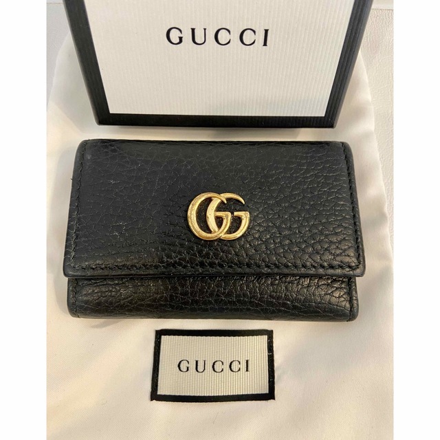 Gucci - ☆美品☆ グッチ GG マーモント レザー キーケース ブラック