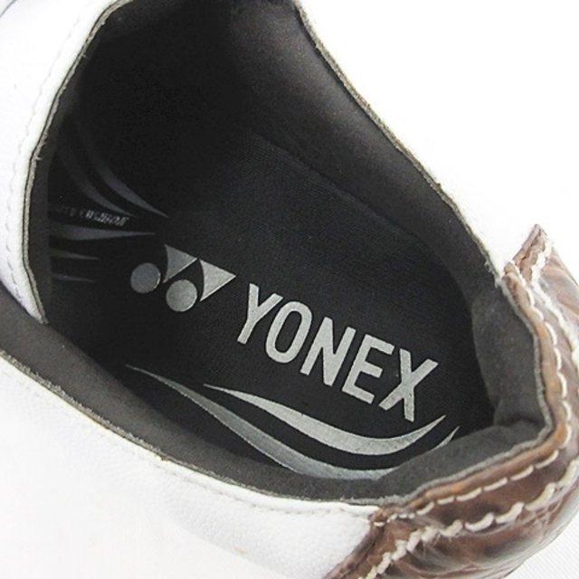 YONEX ゴルフシューズ スパイク 白 茶 ホワイト 25.0 SHG-001 超歓迎