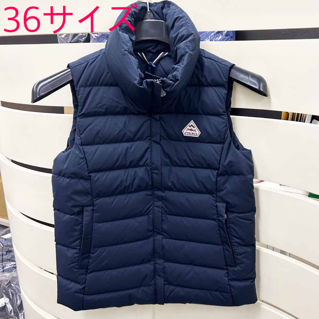 新品 ピレネックス レディースダウンベスト HWS004 ネイビー 36サイズ