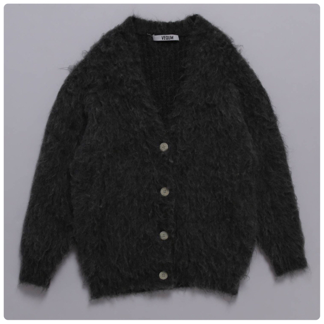 VEQUM FLUFFY MIX KNIT CARDIGAN