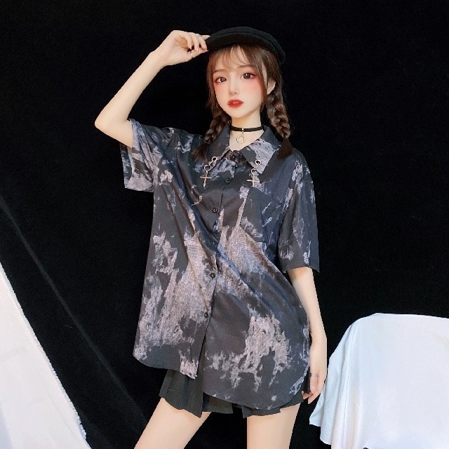 A⑫3 レディース 半袖 シャツ 夏 迷彩柄 クール オシャレ ストリート ... A⑫3 レディース 半袖 シャツ 夏 迷彩柄 クール オシャレ ストリート チェ