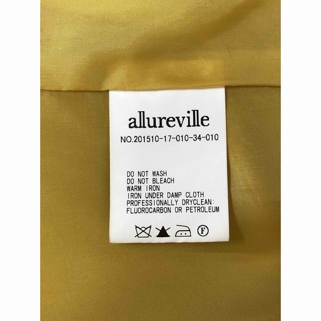 allureville(アルアバイル)のallureville アルアバイル　スプリングコート　S イエロー レディースのジャケット/アウター(スプリングコート)の商品写真