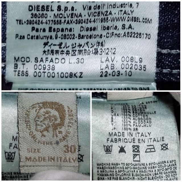 DIESEL - DIESEL ディーゼル SAFADO W30 ダメージ加工 汚し加工 M