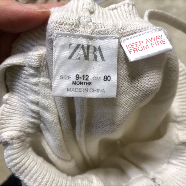 ZARA KIDS(ザラキッズ)のZARAベビー　ニットオールインワンニット　サロペット　 キッズ/ベビー/マタニティのベビー服(~85cm)(その他)の商品写真