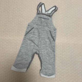 プチバトー(PETIT BATEAU)のプチバトー　サロペット　グレー　12m 74cm(ロンパース)