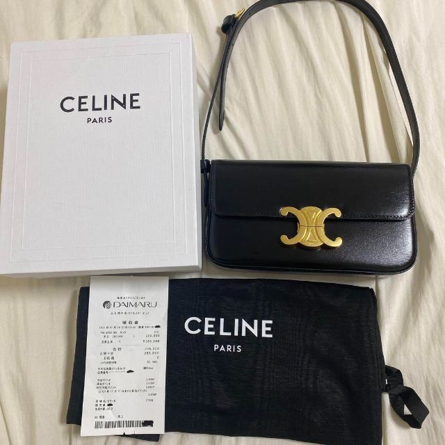 celine - セリーヌ トリオンフ ショルダーバッグ シャイニーカーフスキン