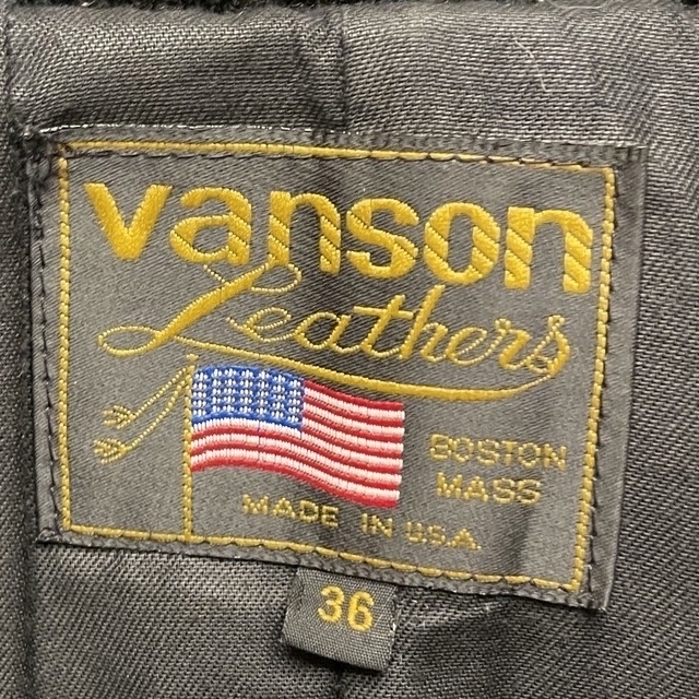 VANSON(バンソン)のvanson BOSTON MASS  レザージャケット グレー×ネイビー・36 メンズのジャケット/アウター(レザージャケット)の商品写真
