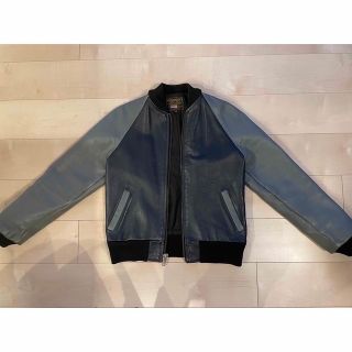 VANSON - vanson BOSTON MASS レザージャケット グレー×ネイビー・36の