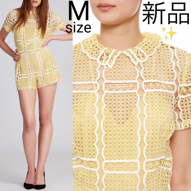 alice McCALL(アリスマッコール)の新品 alice mccall レース ロンパース オールインワン イエロー レディースのパンツ(オールインワン)の商品写真