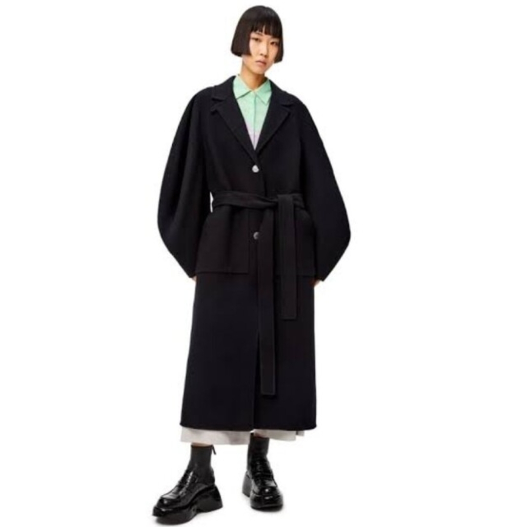 LOEWE - LOEWE サーキュラースリーブ ベルテッド コートの通販 LOEWE - LOEWE サーキュラースリーブ ベルテッド コートの通販