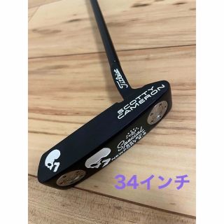 スコッティキャメロン(Scotty Cameron)のゴルフ　クラブ　パター　ブラックスカル34  カバー付き(クラブ)