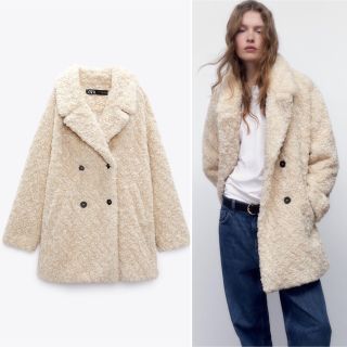 ザラ(ZARA)の新品タグ付き ZARA 今期 フェイクファーコート エコファーコート(毛皮/ファーコート)