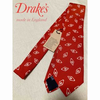 ドレイクス(DRAKES)の【新品】Drake's／ドレイクス／ネクタイ／小紋柄／スクエア／オレンジ(ネクタイ)