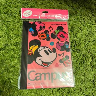 ディズニー(Disney)のDisneyリゾート ミニーちゃん カバー付キャンパスノート(ノート/メモ帳/ふせん)