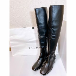 ランダ(RANDA)の最終値下げ！新品未使用！RANDAロングローヒールブーツ ブラック(ブーツ)