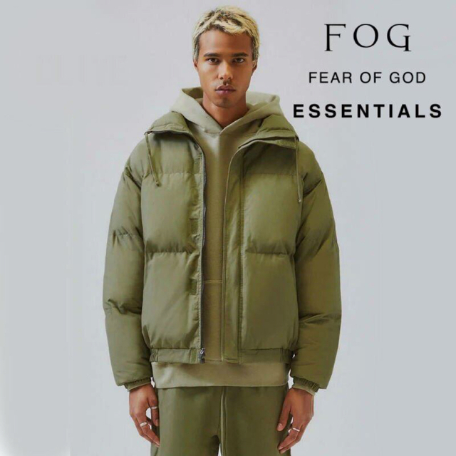 FEAR OF GOD - FOG ESSENTIALS ダウンジャケット オリーブ 秋冬 防寒