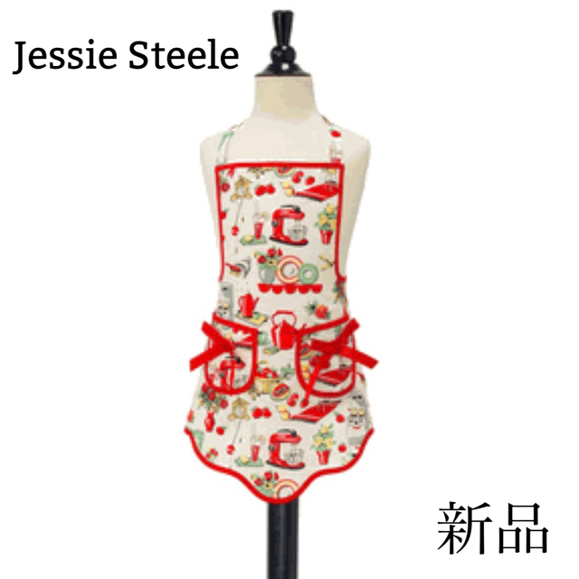 Jessie Steele(ジェシースティール)の匿名配送 新品タグ付き Jessie Steele キッチン柄 50年代エプロン レディースのレディース その他(その他)の商品写真