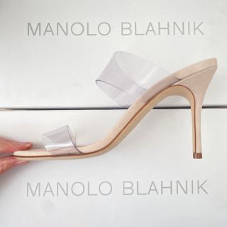 マノロブラニク(MANOLO BLAHNIK)の【新品】MANOLO BLAHNIK マノロブラニク クリア サンダル ミュール(ミュール)