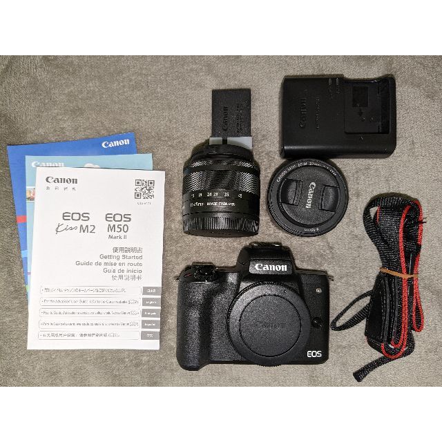 在庫処分】 Canon EOS Kiss M2 ダブルレンズキット ブラック ミラー