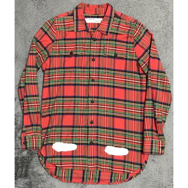 [希少]Offwhite spray check shirt オフホワイト