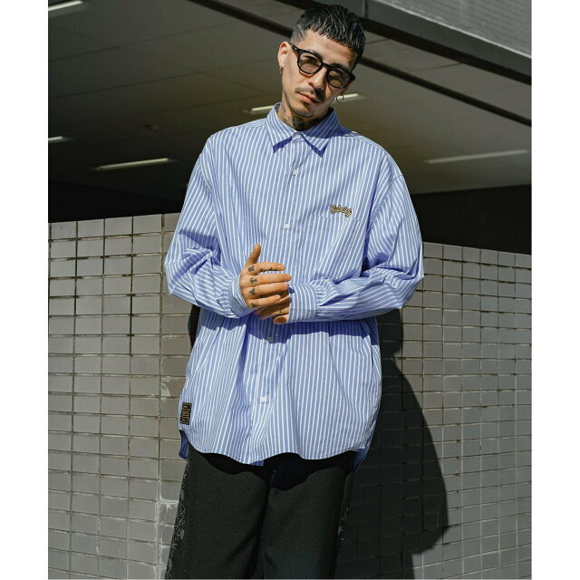 Subciety(サブサエティ)の【BLUE】【LARGE】LOOSE SILHOUETTE STRIPE SHIRT その他のその他(その他)の商品写真