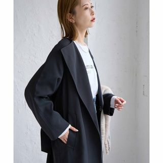 ロペピクニック(Rope' Picnic)の【ネイビー（40）】UVカット/ノーカラートレンチコート スプリングコート/リンクコーデ(トレンチコート)