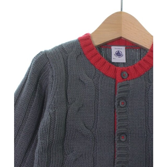 PETIT BATEAU(プチバトー)のPETIT BATEAU プチバトー ニット 86cm グレーx赤 【古着】【中古】 キッズ/ベビー/マタニティのキッズ服女の子用(90cm~)(ニット)の商品写真