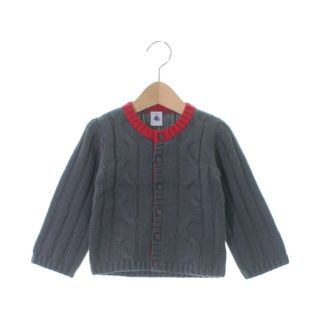 プチバトー(PETIT BATEAU)のPETIT BATEAU プチバトー ニット 86cm グレーx赤 【古着】【中古】(ニット)