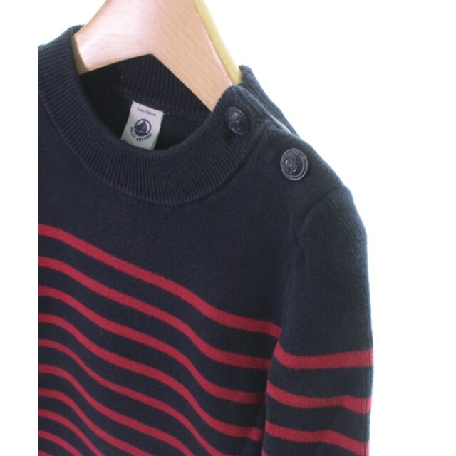 PETIT BATEAU(プチバトー)のPETIT BATEAU プチバトー ニット 5/108 紺x赤(ボーダー) 【古着】【中古】 キッズ/ベビー/マタニティのキッズ服女の子用(90cm~)(ニット)の商品写真