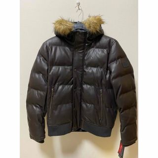 トミーヒルフィガー(TOMMY HILFIGER)の新品　トミーヒルフィガー　シンセティックレザーレザー　ダウンジャケット　M(ダウンジャケット)