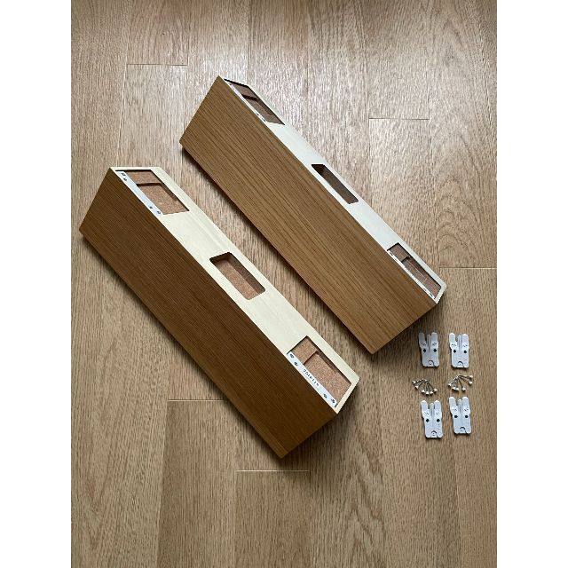 MUJI (無印良品)(ムジルシリョウヒン)の無印良品 壁に付けられる家具 棚 幅44cm オーク材突板 ×2個SET インテリア/住まい/日用品の収納家具(リビング収納)の商品写真