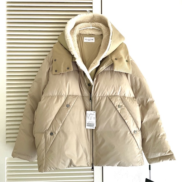 値下げ】 L'Appartement DEUXIEME CLASSE 【PELLESSIMO/ペレッシモ 】2Way Down JACKET  ベージュ ダウンジャケット