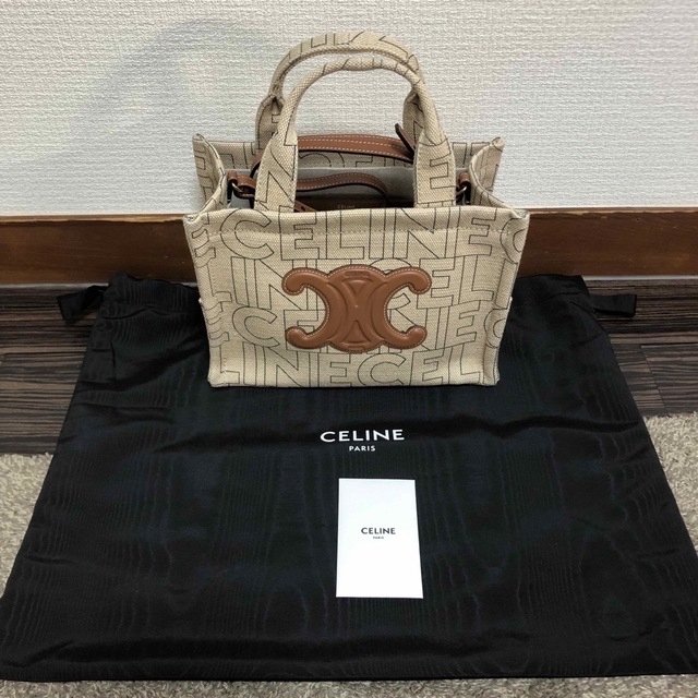 【美品】CELINE セリーヌ スモール カバ タイス ツイード 2Wayバッグ