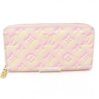 ルイヴィトン(LOUIS VUITTON)のLOUIS VUITTON ルイヴィトン モノグラム アンプラント ジッピー・ウォレット ラウンドファスナー長財布 スターダスト M81299 ライトピンク ライトイエロー ゴールド金具 【中古】Aランク(財布)