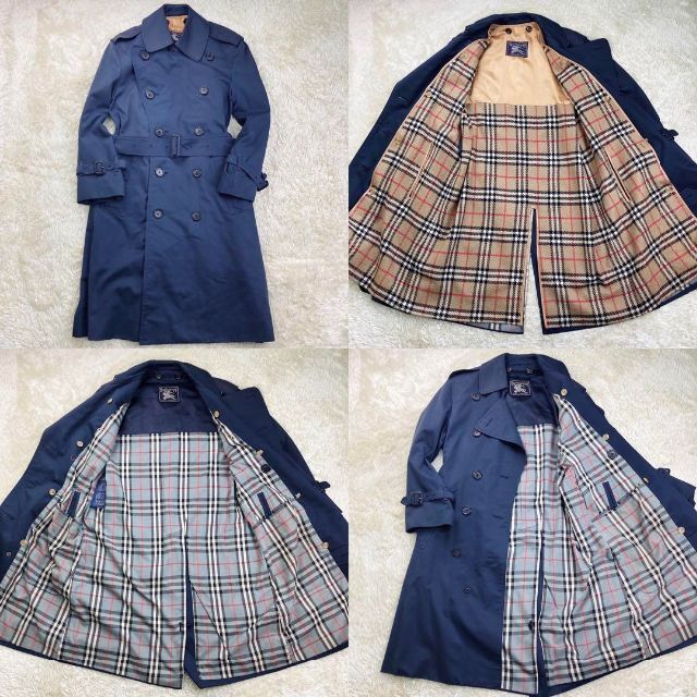美品 1枚袖⭐️バーバリーズ ノバチェック トレンチコート ベルト付き 黒 L位