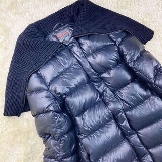 極美品 大きいサイズ⭐️プラダ ニット 大襟 ダウンコート ブラック 40サイズ