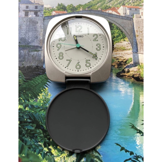 置時計 SEIKO　セイコー　QQ635S　アラム　目覚し時計　美品　アナログ インテリア/住まい/日用品のインテリア小物(置時計)の商品写真