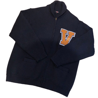 ヴァンヂャケット(VAN Jacket)の90s VAN JAC  ニット　ジップアップセーター　ウール100 サイズLL(ニット/セーター)
