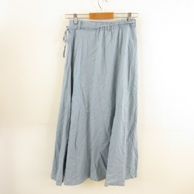 other(アザー)のKurihara harumi ラップスカート ロング 刺繍 水色 レディースのスカート(ロングスカート)の商品写真