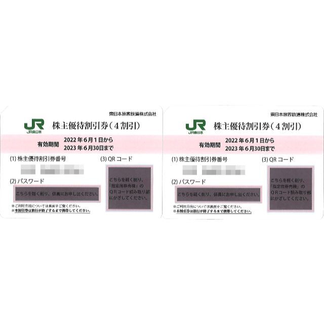 再×14入荷 東日本旅客鉄道 株主優待 株主優待割引券(2枚) 有効期限 ...