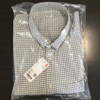 ユニクロ(UNIQLO)の［新品］ユニクロ  フランネルチェックシャツ 長袖 グレー 3XL(シャツ)