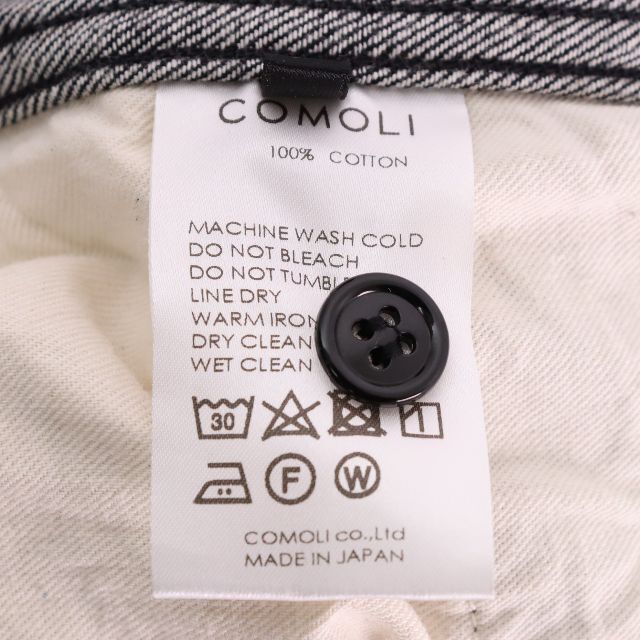 COMOLI(コモリ)のCOMOLI コモリ　ベルテッドデニム　メンズ　黒　USED メンズのパンツ(デニム/ジーンズ)の商品写真