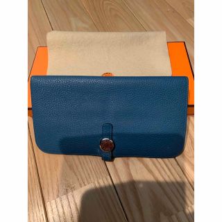 エルメス(Hermes)のエルメス　ドゴンロング　トゴ　ブルードガリス(長財布)