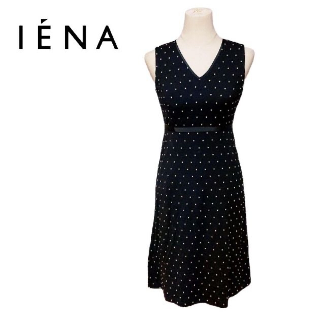 IENA イエナ ワンピース ロング 黒 白 ドット 上品 www.lottiandmaxim.com