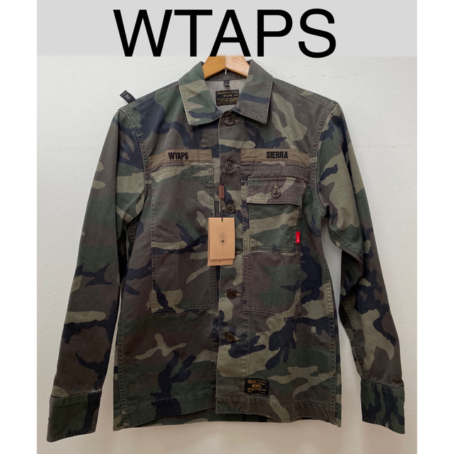 W)taps(ダブルタップス)のWTAPSダブルタップス　ミリタリーシャツ　カモフラ　新品タグ付　ユーズド加工S メンズのトップス(シャツ)の商品写真