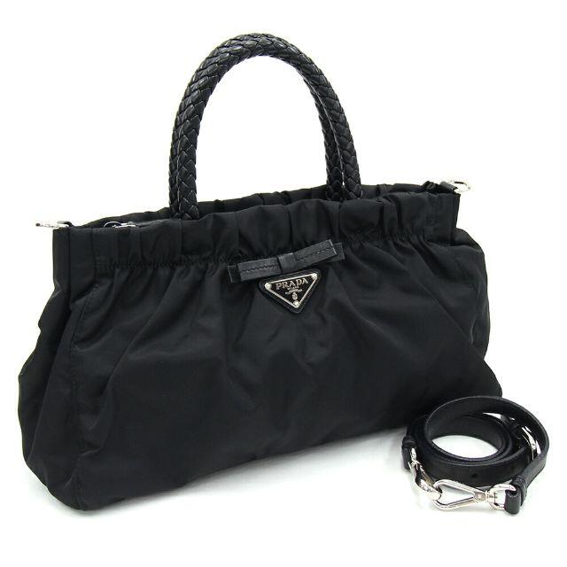 大勧め - PRADA 中古 ナイロン ブラック 2WAYハンドバッグ プラダ
