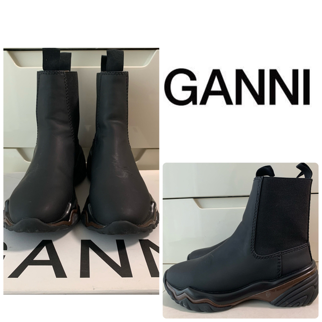 送料無料 非冷凍品同梱不可 GANNIガニー ロングチェルシーブーツ 39